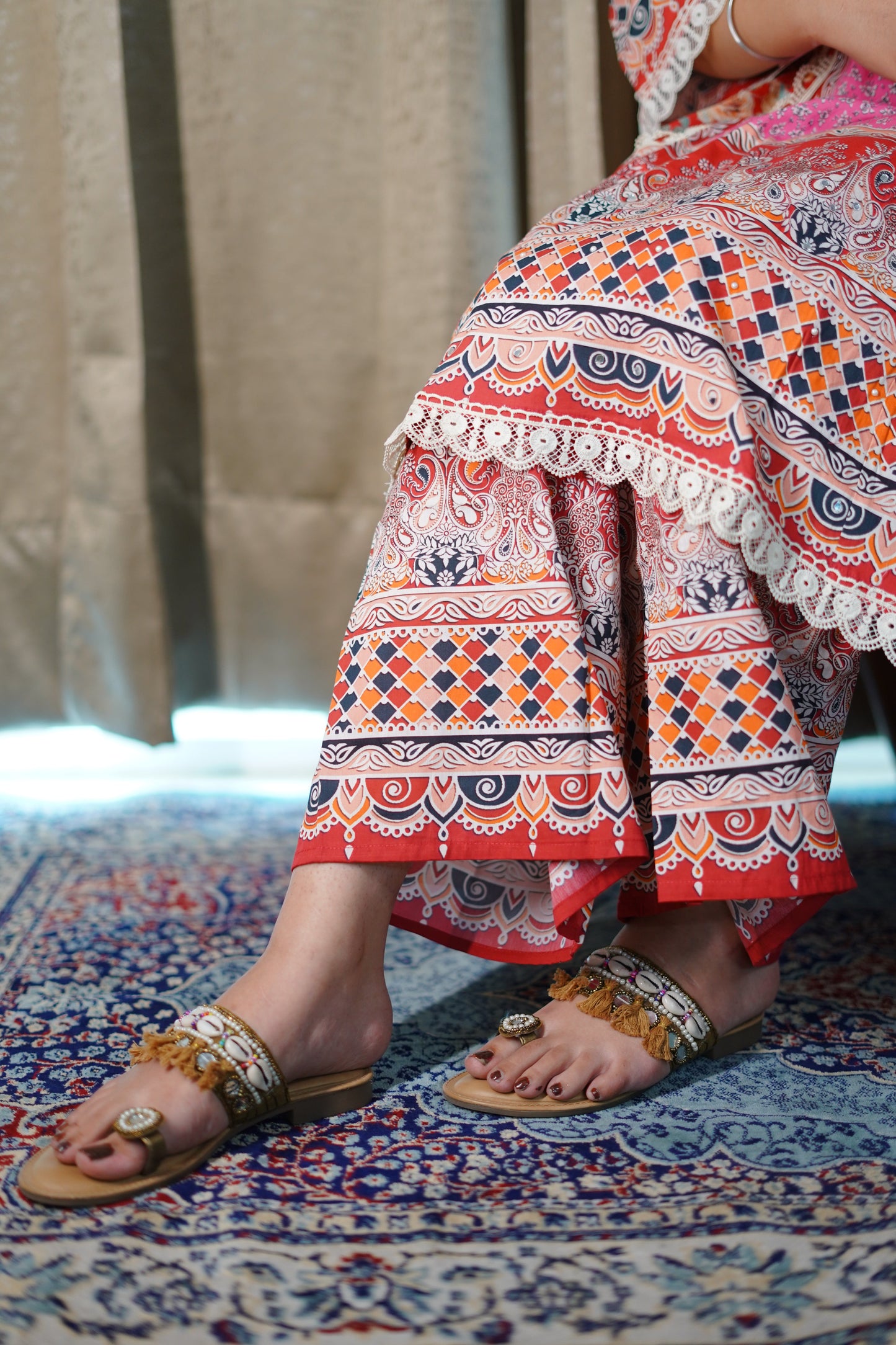 Saundarya pink printed suit set
