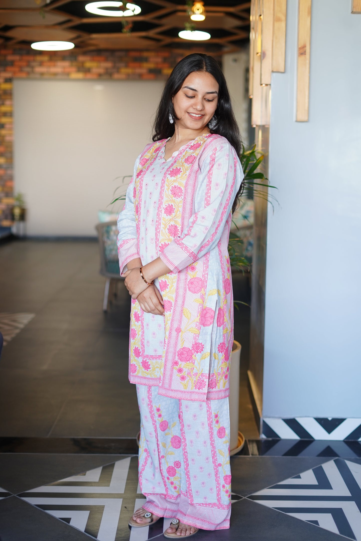 Arabic grey printed Co-Ord set