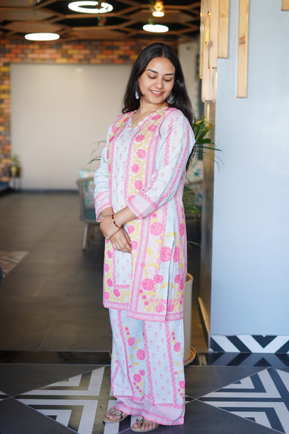 Arabic grey printed Co-Ord set